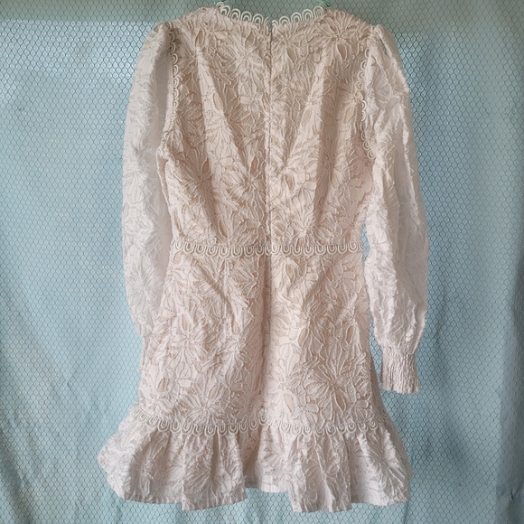 Just Me White Floral Crochet Dress Sz M - Picture 4 of 5